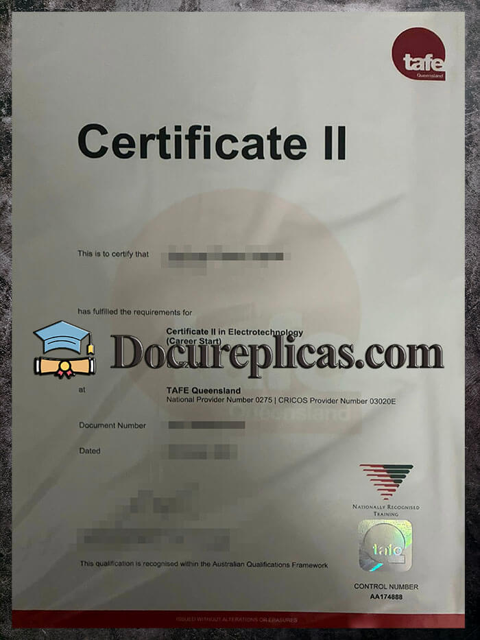 purchase realistic TAFE Queensland Certificate
