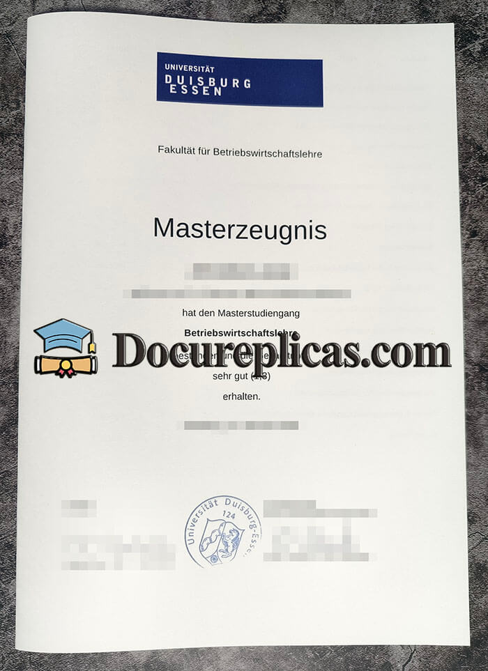purchase realistic Universität Duisburg Essen urkunde