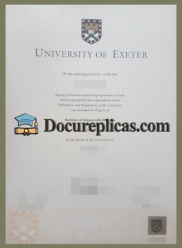purchase realistic University of Exeter diploma