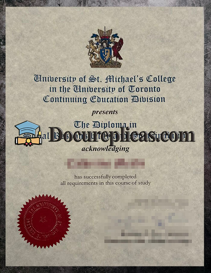purchase realistic University of St Michael's College diploma