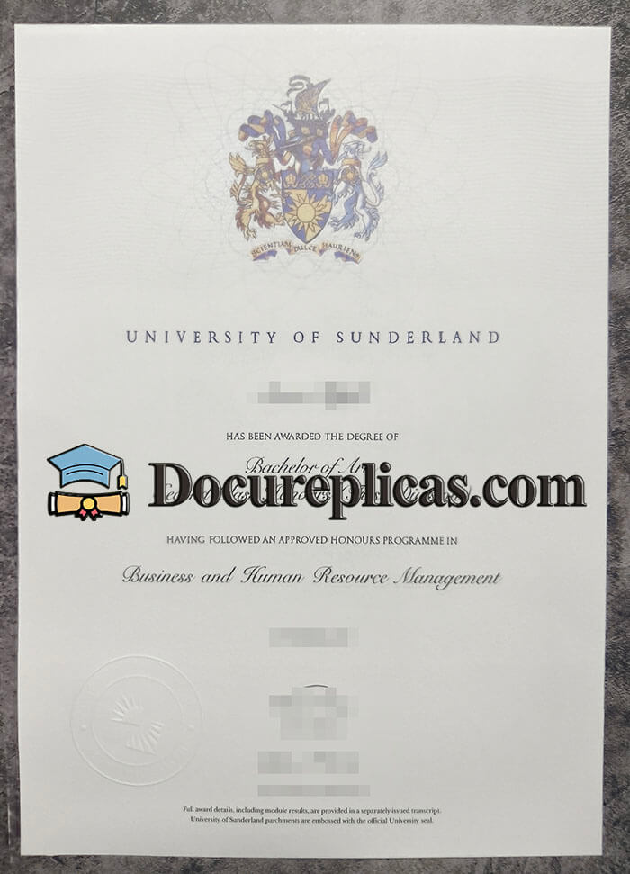 purchase realistic University of Sunderland diploma