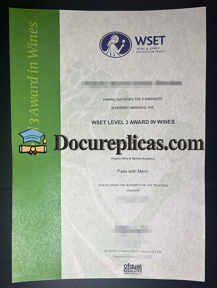 purchase realistic WEST Level 3 Award in Wines certificate
