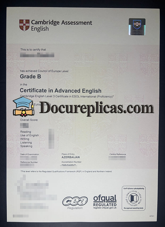 purchase realistic Cambridge Certificate in Advanced English