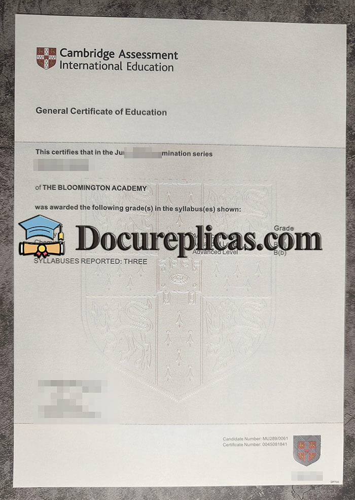 purchase realistic Cambridge General Certificate of Education