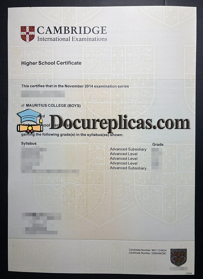 purchase realistic Cambridge Higher School Certificate