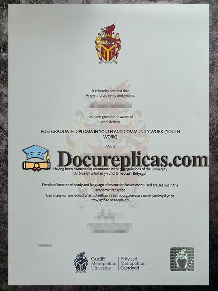 purchase realistic Cardiff Metropolitan University diploma