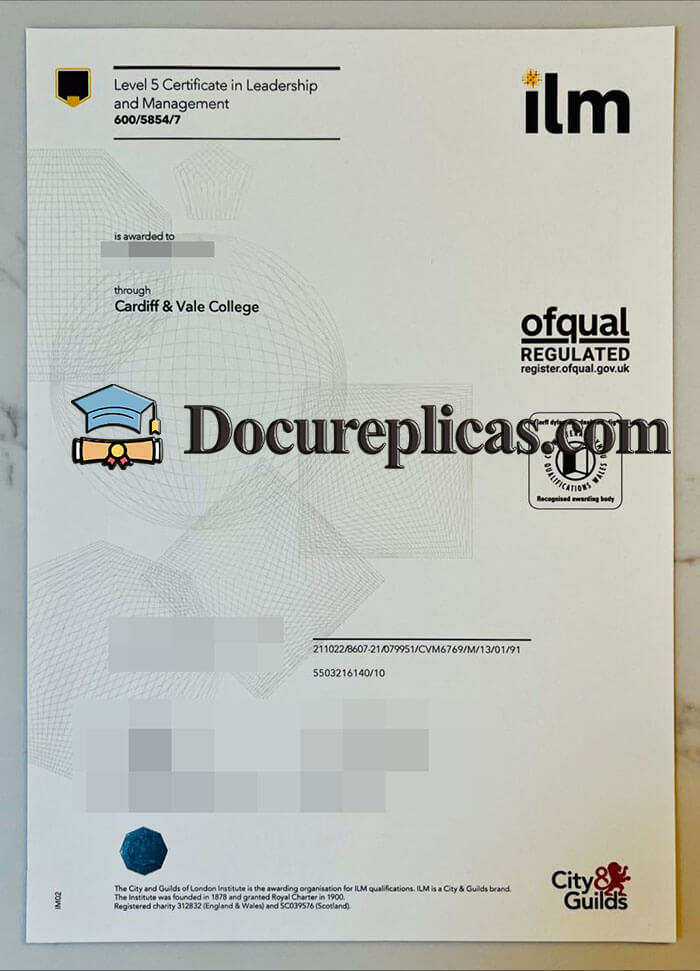 purchase realistic City & Guilds ILM Level 5 Certificate