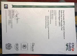 purchase realistic City & Guilds NPTC Level 2 Award certificate