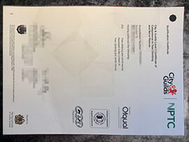purchase realistic City & Guilds NPTC Qualification Certificate