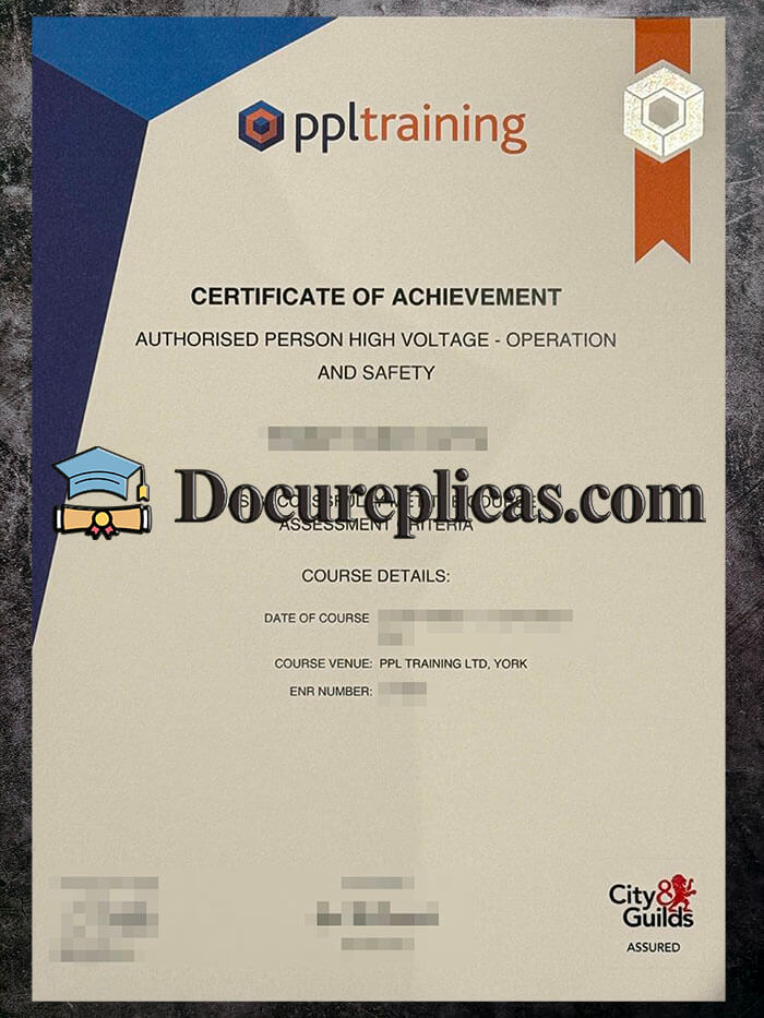 purchase realistic City & Guilds PPL Training Certificate of Achievement