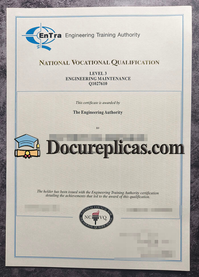 purchase realistic Entra NVQ Level 3 certificate