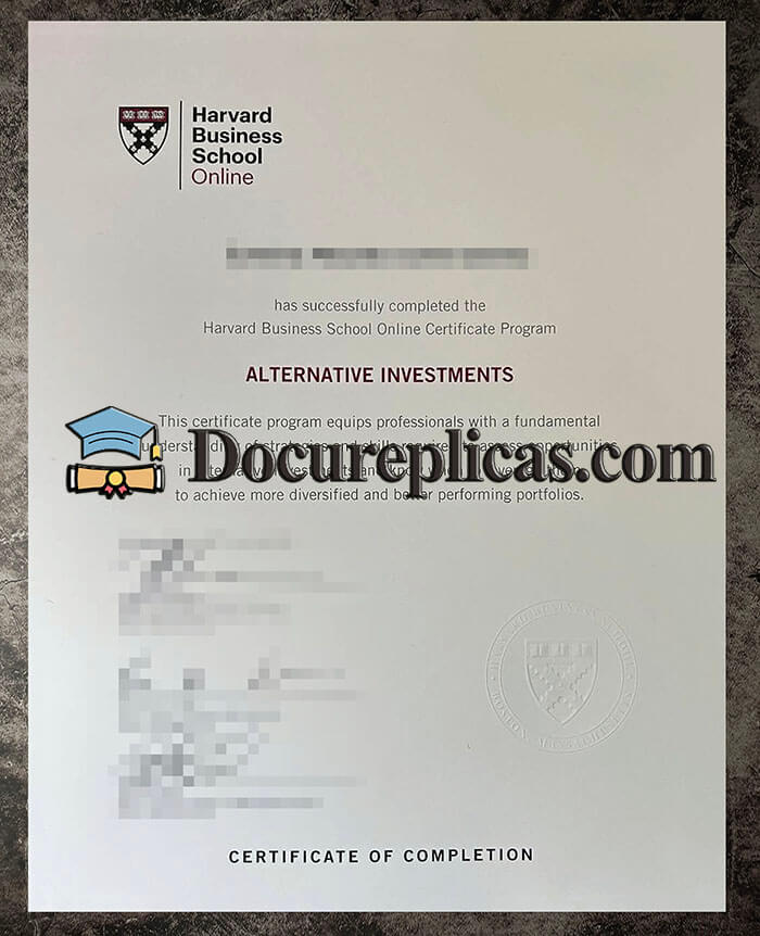 purchase realistic Harvard Business School Online Certificate of Completion