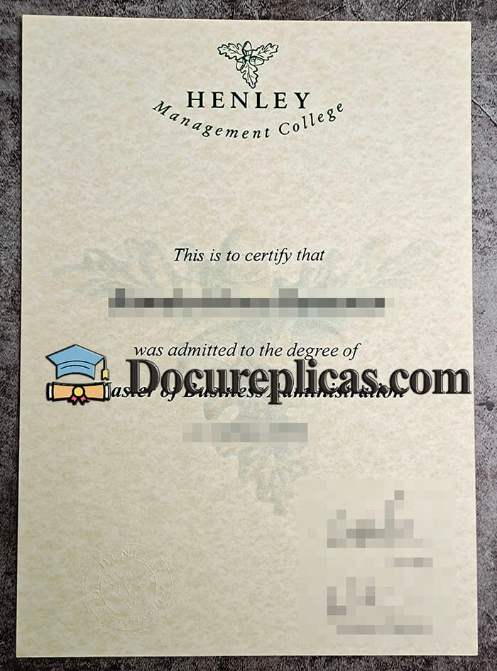 purchase realistic Henley Management College diploma