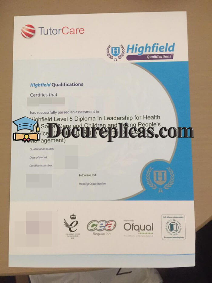 purchase realistic Highfield Qualifications Level 5 Diploma