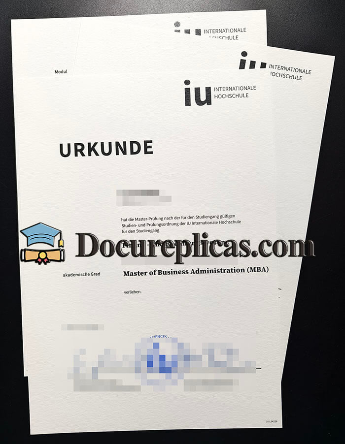 purchase realistic IU Internationale Hochschule urkunde