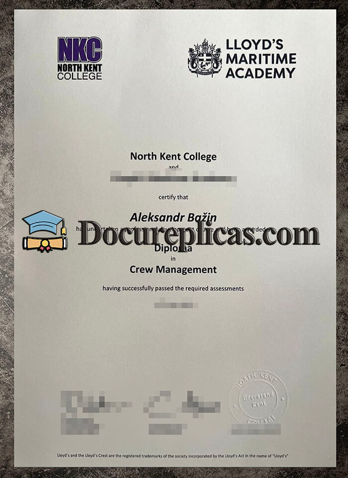 purchase realistic North Kent College diploma