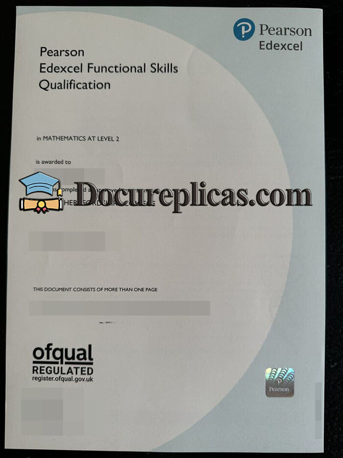 purchase realistic Pearson Edexcel Functional Skills Qualification certificate