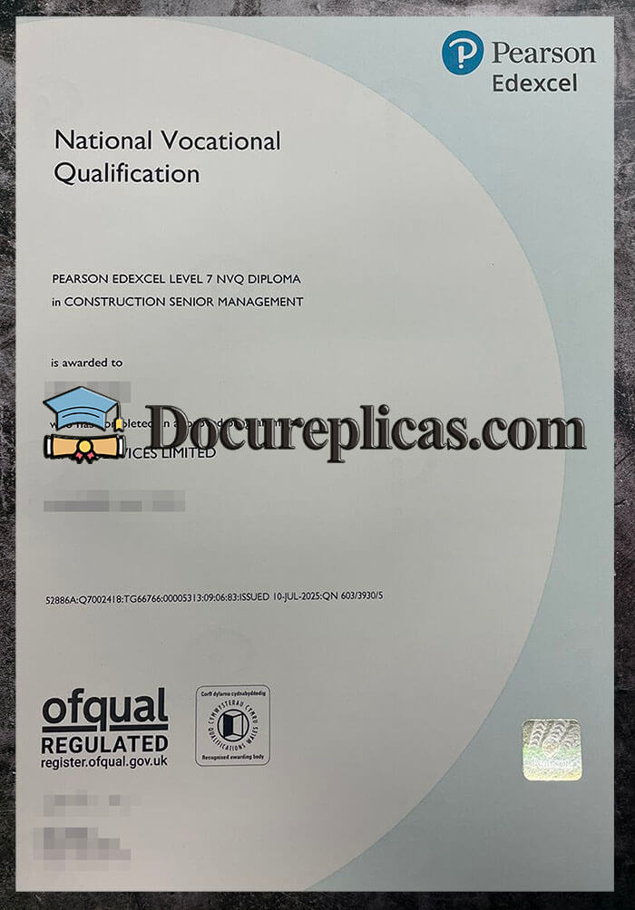 purchase realistic Pearson Edexcel Level 7 NVQ Diploma