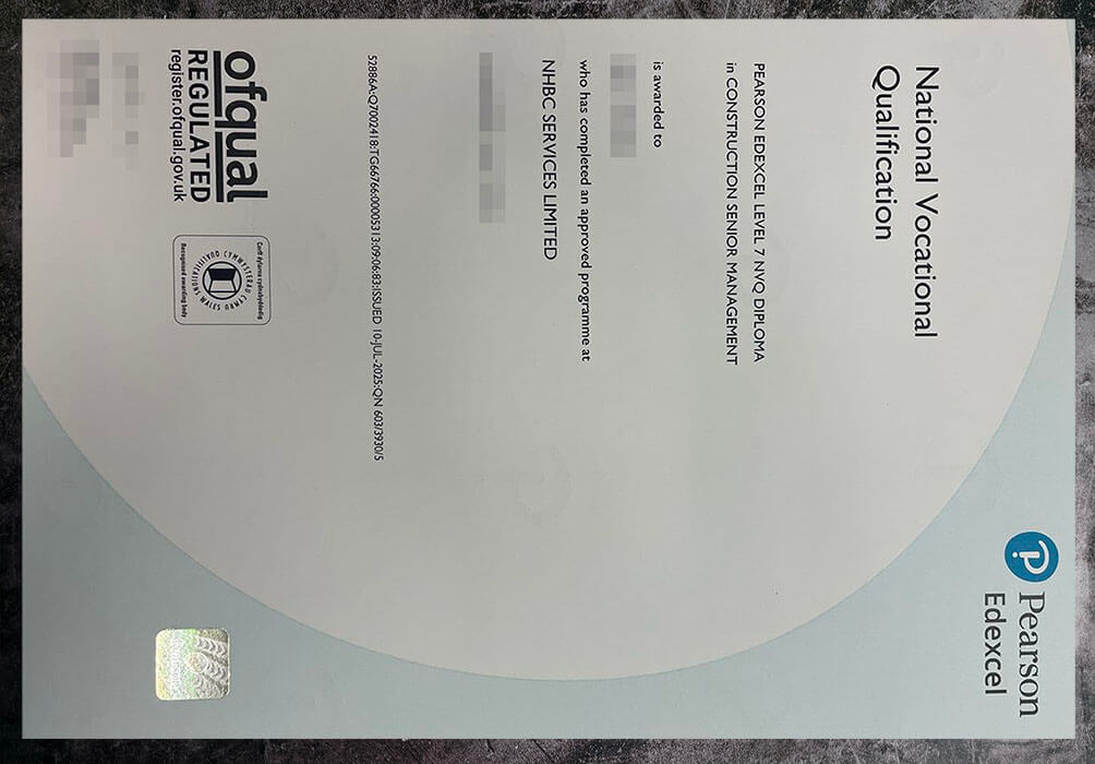 purchase realistic Pearson Edexcel Level 7 NVQ Diploma