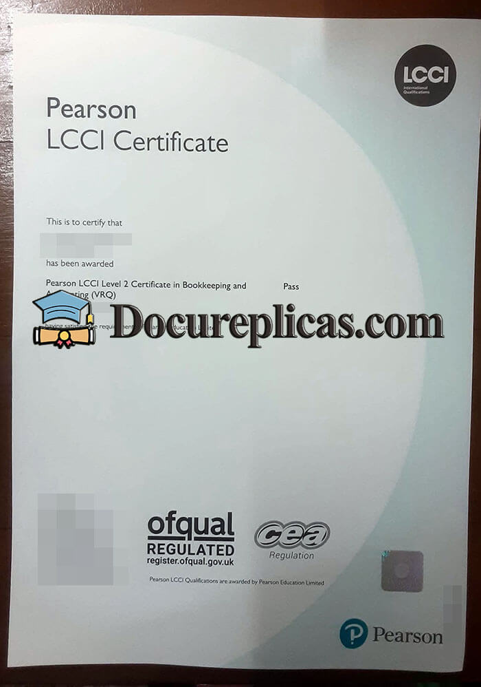 purchase realistic Pearson LCCI Certificate