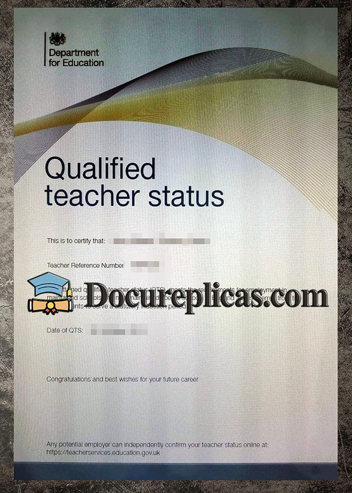 purchase realistic Qualified Teacher Status certificate