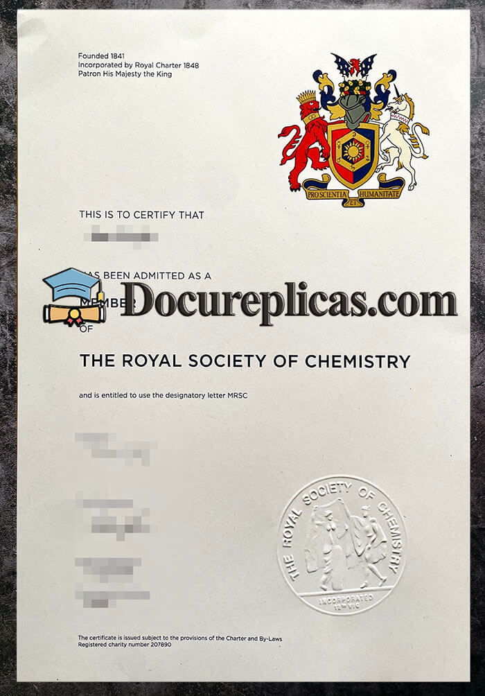 purchase realistic Royal Society of Chemistry certificate
