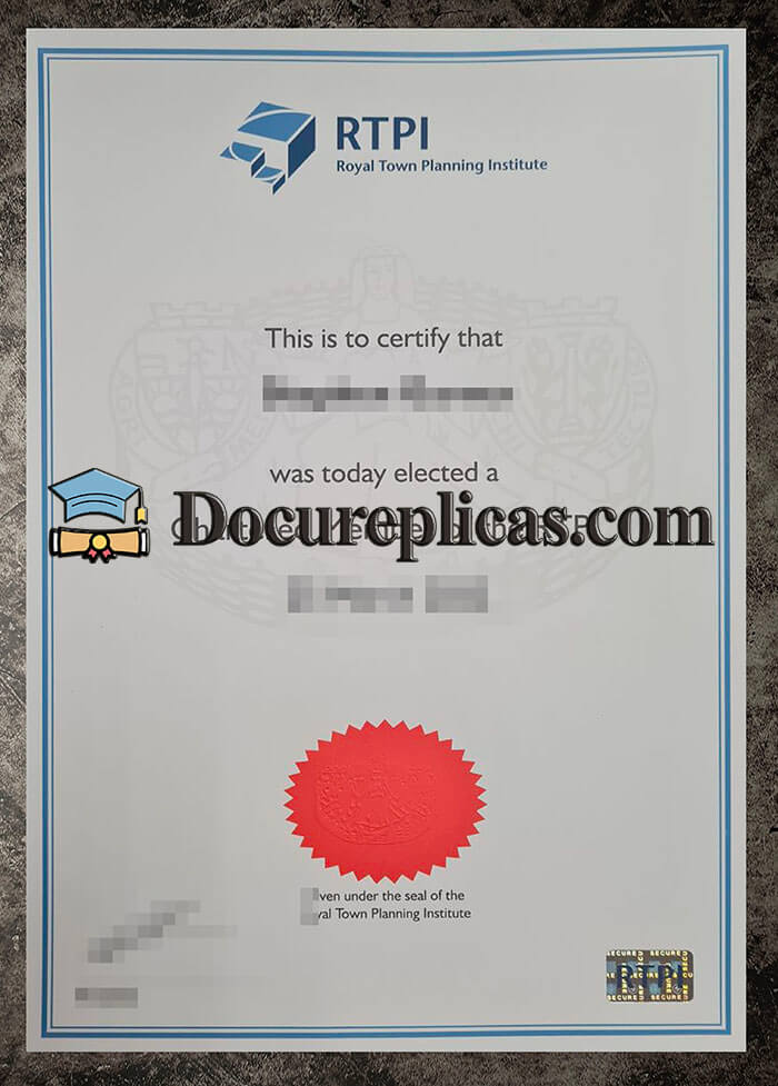 purchase realistic Royal Town Planning Institute certificate