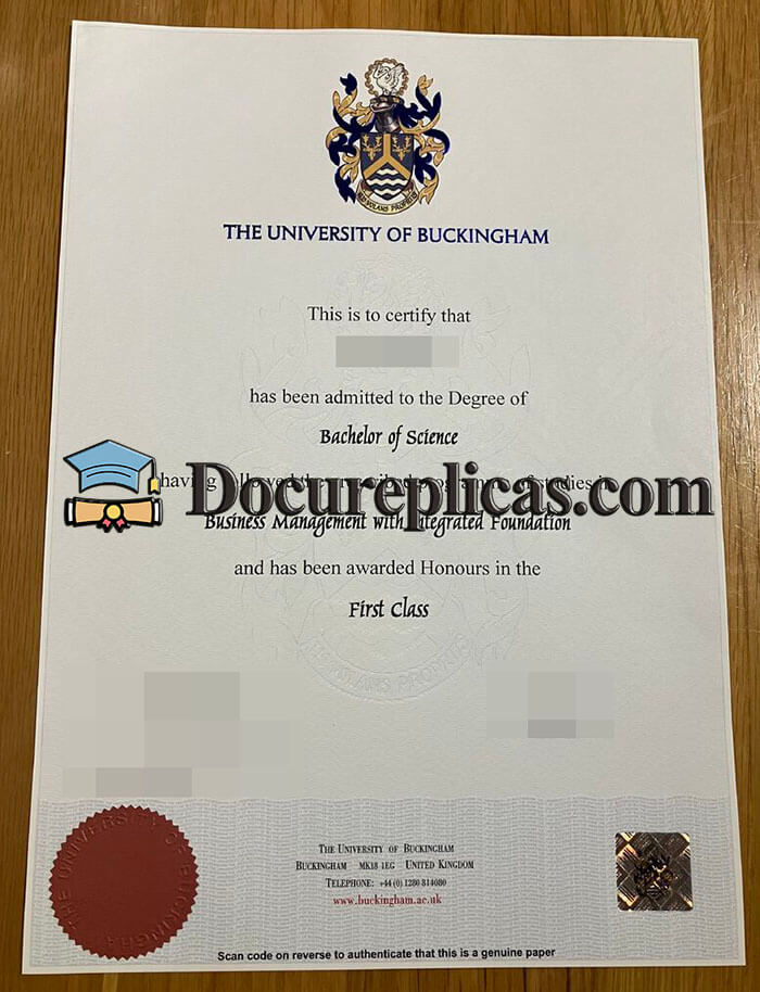 purchase realistic University of Buckingham diploma
