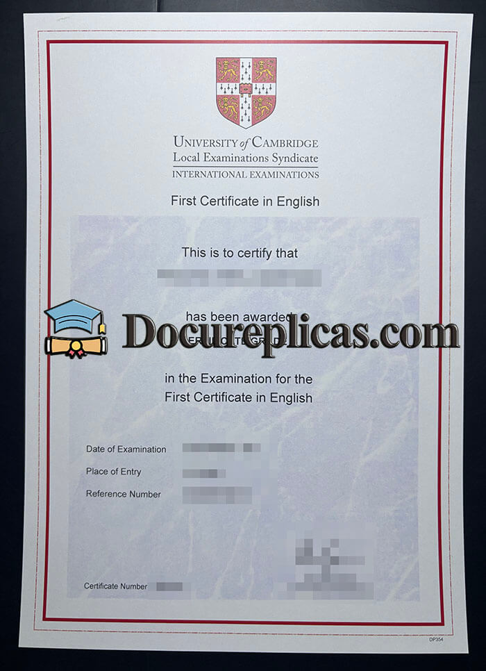 purchase realistic University of Cambridge Local Examinations Syndicate certificate