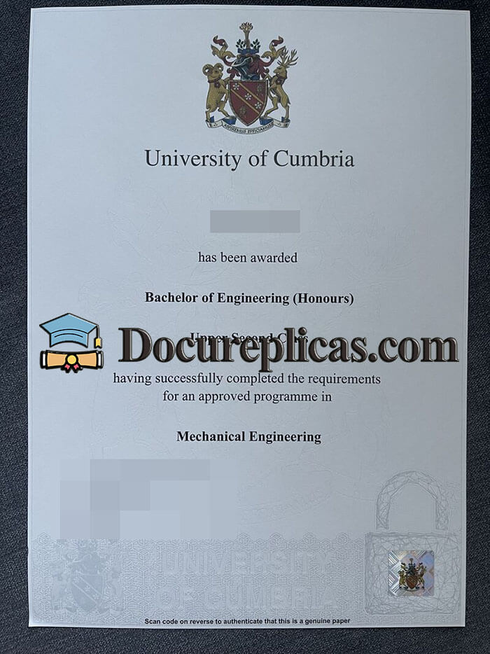 purchase realistic University of Cumbria diploma