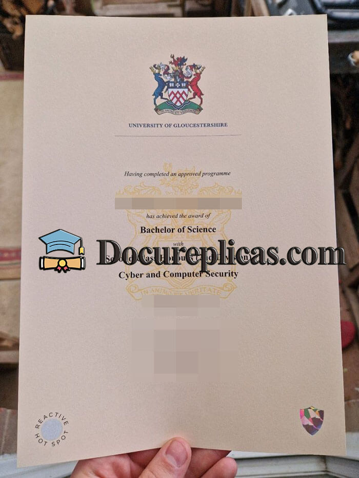 purchase realistic University of Gloucestershire diploma
