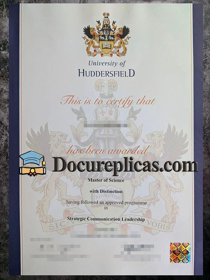 purchase realistic University of Huddersfield diploma
