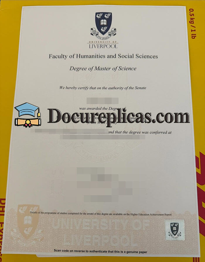 purchase realistic University of Liverpool diploma