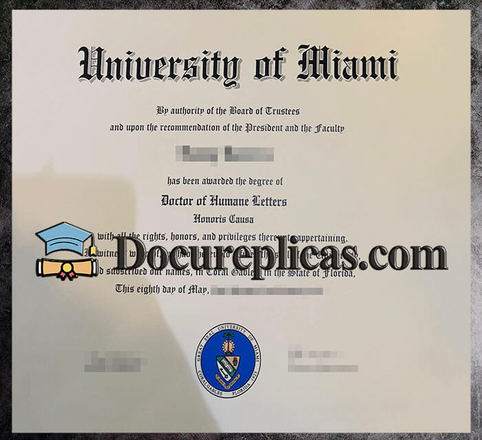 purchase realistic University of Miami diploma