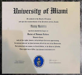 purchase realistic University of Miami degree