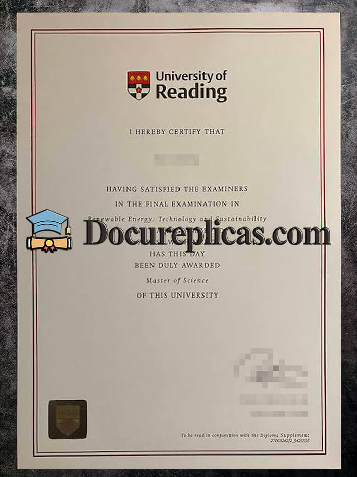 purchase realistic University of Reading diploma