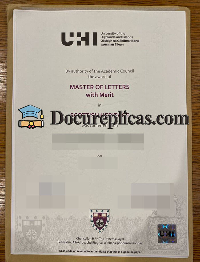 purchase realistic University of the Highlands and Islands diploma